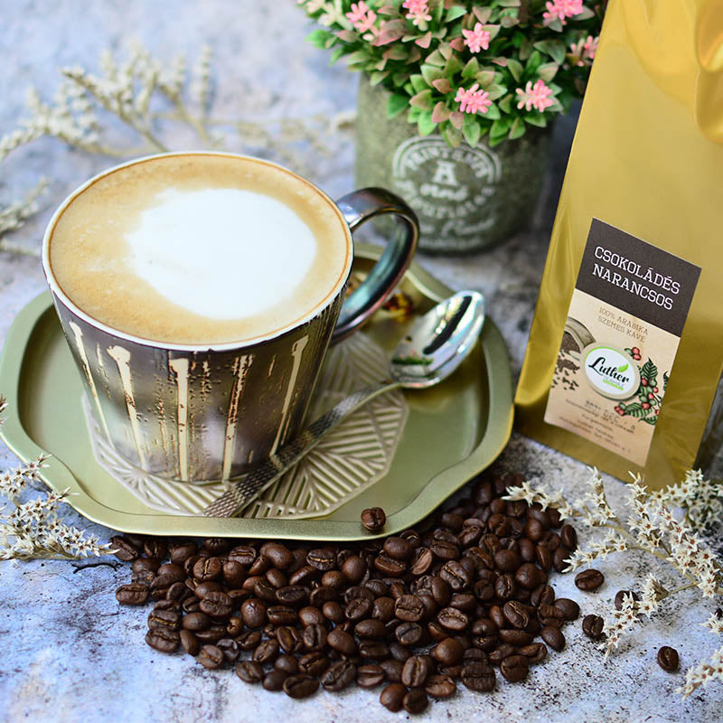 100% Arabica Szemes Kávé Narancsos Csoki 100 g